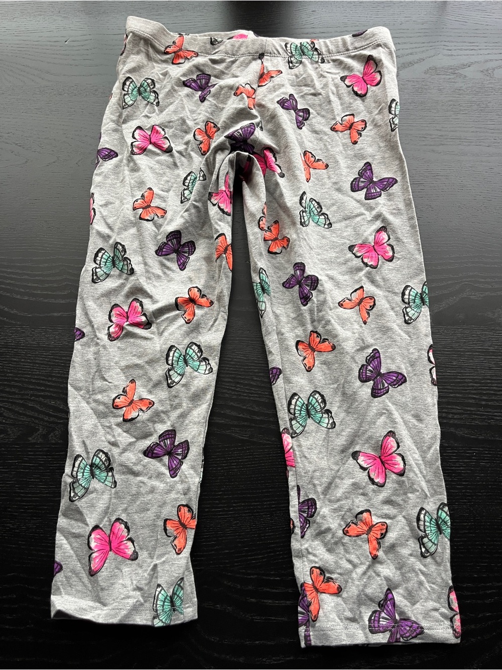 SO Authentic Grey Butterfly Print Leggings Size 16 96% Cotton 4% Spandex